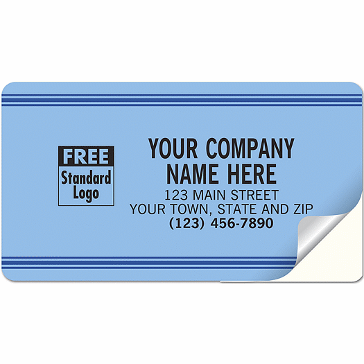 Large Service Labels, Padded,  Blue with Blue Stripes