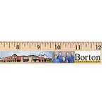 12" Clear Lacquer Wood Ruler - Full Color Digital