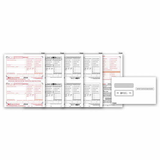 2020 Laser W-2 Set & Envelope Kit, 6-part