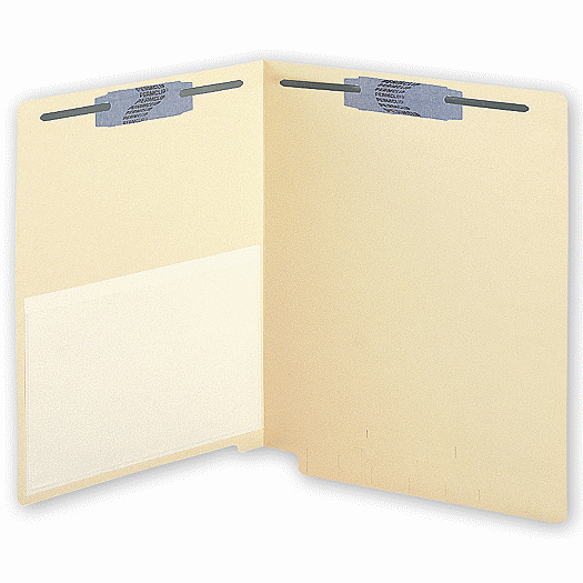 End Tab Folders, Vinyl Pocket, Manila, 11Pt