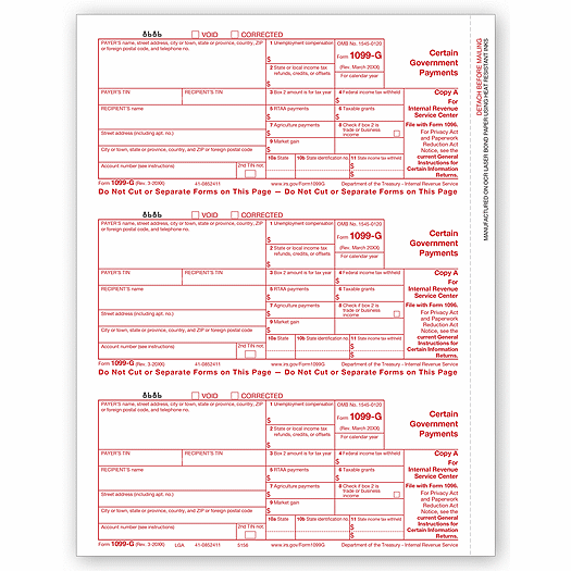 2020 Laser 1099-G, Federal Copy A