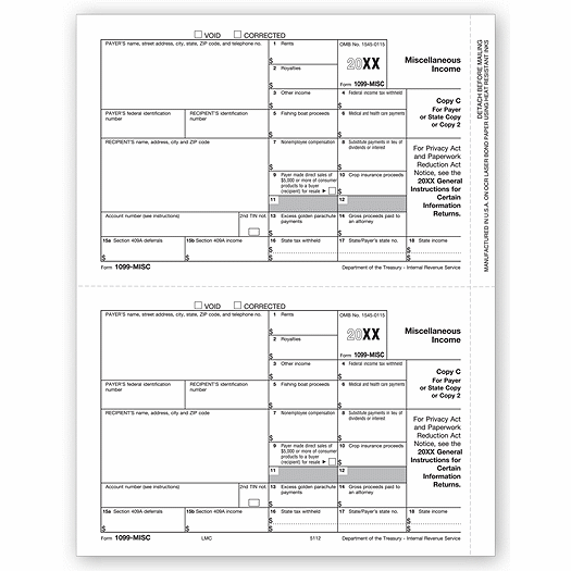 2020 Laser 1099-MISC Income, Payer/State Copy C
