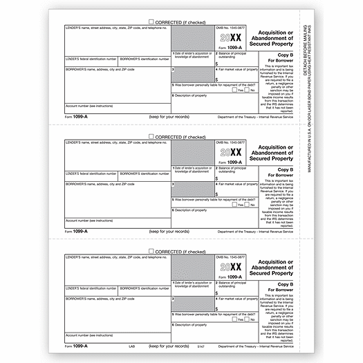 2020 Laser 1099-A, Borrower Copy B