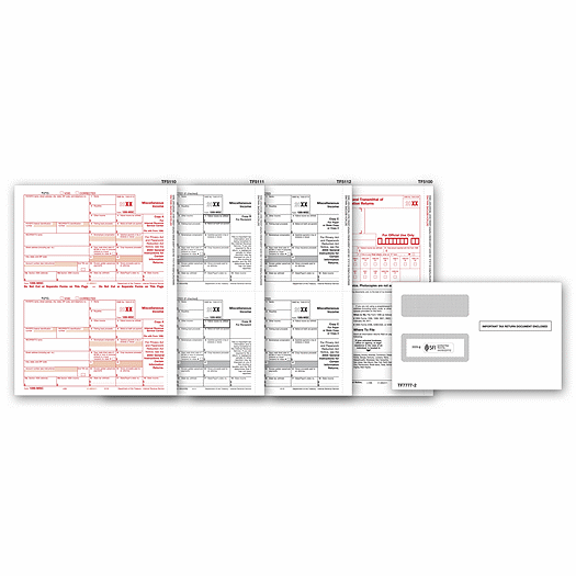 2020 Laser 1099-MISC Income Set & Envelope Kit, 5-part