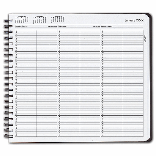 TimeScan 2 Col Wirebound Book - 10 Min, 8am-6pm