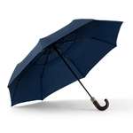 Curved Wood Handle Compact Umbrella