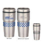 16 Oz Stainless Steel Tumbler with Dotted Rubber Grip