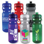 24 oz Push/Pull Top Translucent Sport Bottle