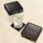 Leeman Times Square Leather Coaster Set