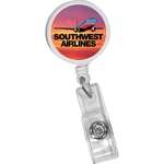 Round Badge Holder with Alligator Clip - Full Color Digital