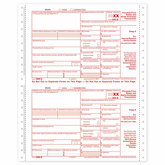 2020 Continuous 1099-B, Carbonless