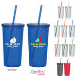 24 Oz. Double Wall Acrylic Tumbler with Straw