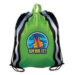 Non-Woven Reflective Drawstring Backpack - Full Color Digital