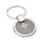 Elda Round Brushed Gunmetal Keyring