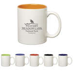 11 oz. Colored Stoneware Mug with C-Handle -Two-Tone