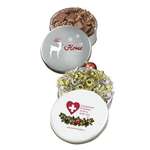 Glad Tidings Tin with Dark Chocolate Almonds and Milk Chocolate Cashews