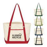 Medium Cotton Canvas Sailing Tote - Embroidered