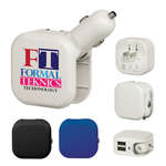 USB/AC Car Charger With Dual USB Ports
