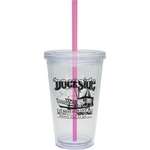 16 oz. Large Classic Carnival Cup - Clear Lid/Color Straw