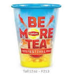 Visstun Tall Reusable 12 oz. Plastic Cup - Clear, Full Color Imprint