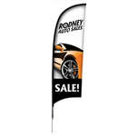 9' Razor Sail Sign Kit Single-Sided with Spike Base
