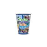Visstun Reusable Tall 12 oz. Plastic Cup - White, Full Color Imprint