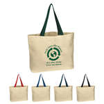 Natural Cotton Canvas Tote Bag - Embroidered