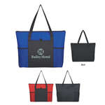 Non-Woven Voyager Zippered Tote Bag - Silk Screen