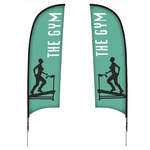 48 Hour -  9' Razor Sail Sign Kit Double-Sided with Spike Base