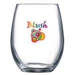 9 oz. Full Color Stemless Wine Glass
