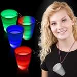 Light Up Neon 2 oz. Shot Glass Medallion for Mardi Gras Bead Necklaces