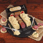 Round Slate Serving Plate with Wisconsin Cheese and Sausage - Shelf Stable