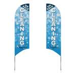 7' Streamline Razor Sail Sign Flag Kit Double-Sided with Spike Base