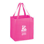 Awareness Pink Heavy Duty Non-Woven Grocery Tote Bag (Large)