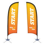 9' Premium Razor Sail Sign Kit  Double-Sided with Scissor Base