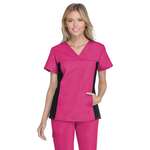 Cherokee Flexibles Women's V-Neck Knit Panel Top w/ Trim