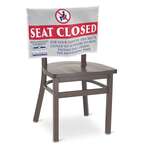 Seat Sign: Custom Design - White Opaque Polyethylene