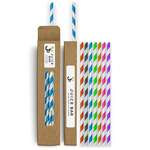 25 Colored Paper Straws in Box