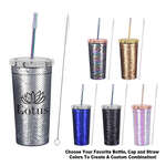 24 oz. Sequin Tumbler w/ Park Avenue Straw