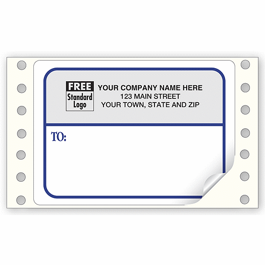 Blue and Gray Continuous Mailing Label