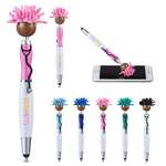 Moptoppers Screen Cleaner with Stethoscope Stylus Pen Multi Cultural Version Brown Skin Color