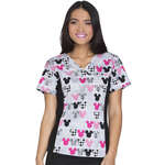 Cherokee Tooniforms Women's V-Neck Knit Panel Top