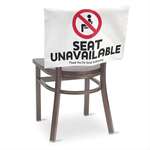 Social Distancing Seat Sign- Stock Art White Opaque Polyethylene