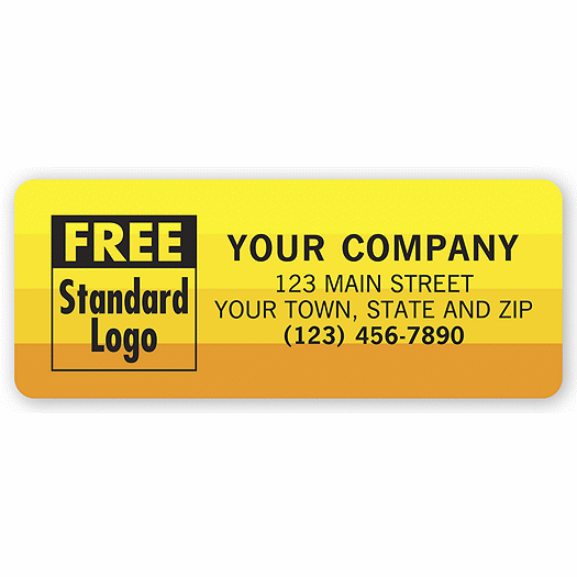 Advertising Labels, Yellow with Orange Sunset Shaded