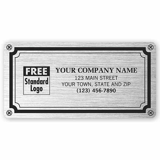 Weatherproof Plate Label, Brushed Silver Poly, 4 X 2