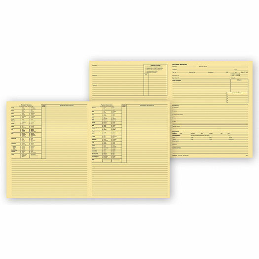 Internal Medicine Exam Records, 4 Page, Letter, Buff