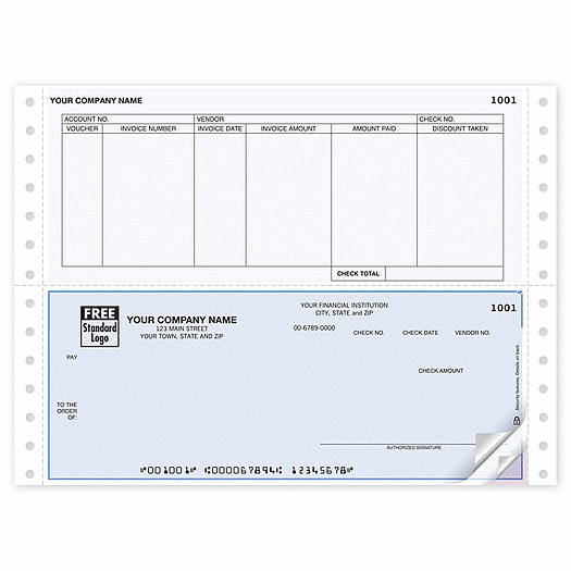 Continuous Bottom Accounts Payable Check