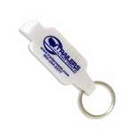 White Wide Body Bottle Opener Key Tag