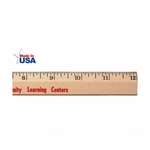 Clear Lacquer Wood Ruler (Beveled) - 12"