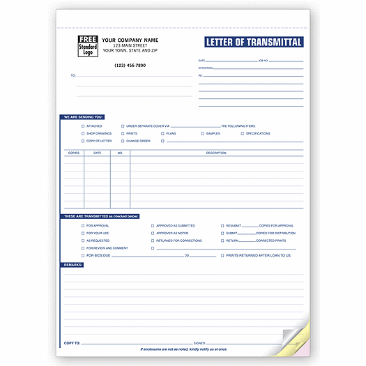 Letters of Transmittal - Classic